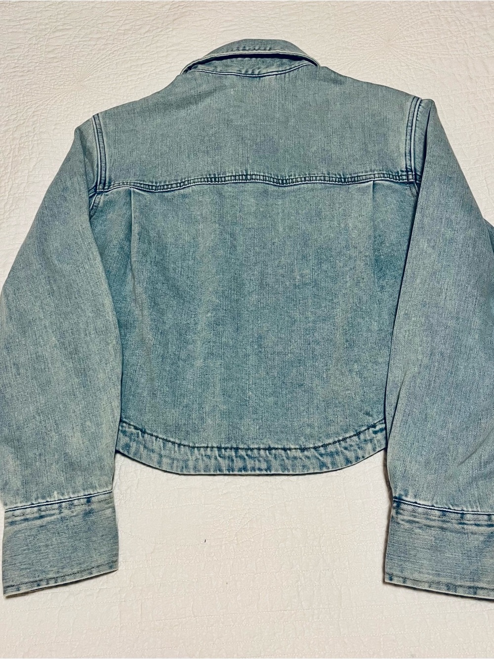 NWT Aerie Cropped Buttondown Shirt in Light Wash Women’s XS - Picture 9 of 12